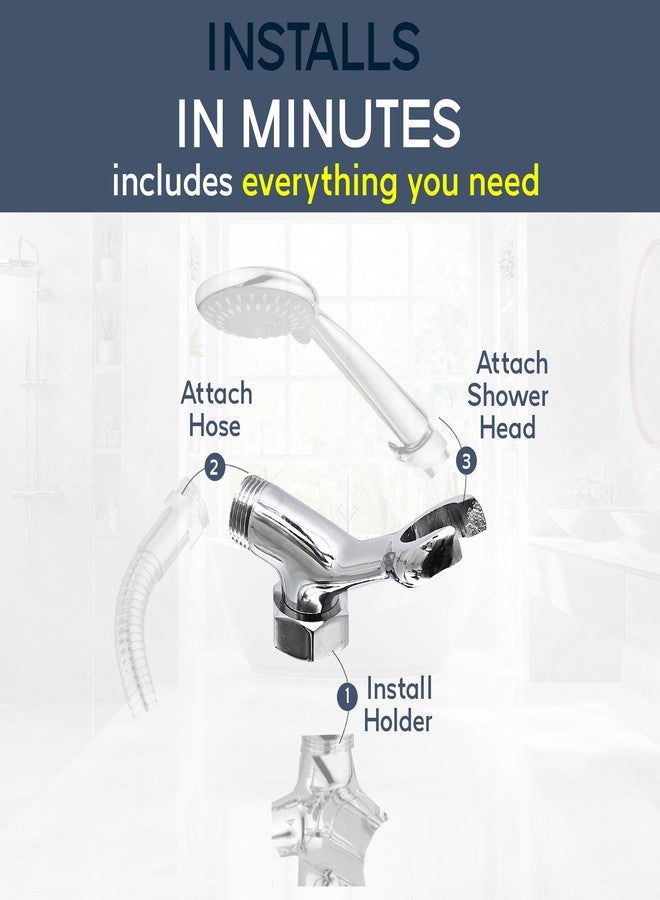 Prem's Bathroom Wall Mixer Telephonic Shower Holder Connector (Crutch) | 100% Brass | Chrome Finish | Standard Size | Durable, Rust-Resistant, Easy Install - Image 5